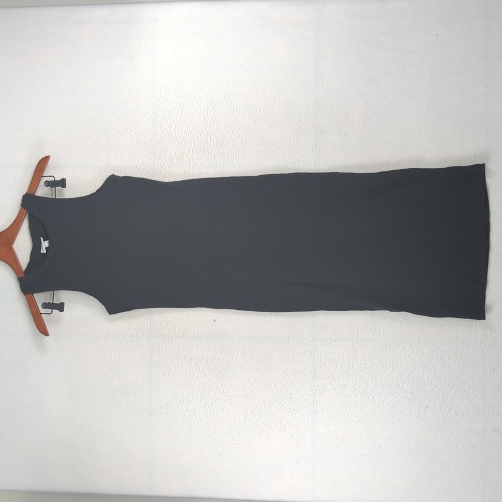 AWARE Vero Moda Black Ribbed Tank Bodycon Midi Dress M